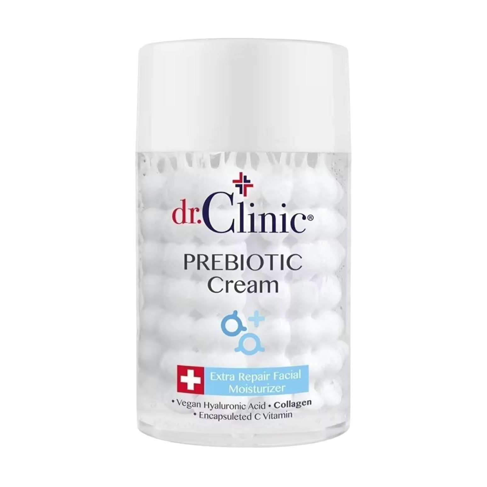 Пребіотичний крем для обличчя Dr.Clinic Prebiotic Cream Extra Repair Facial Moisturizer з гіалуроновою кислотою, колагеном та вітаміном C, 100 мл
